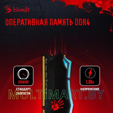 Оперативная память A4Tech Bloody RGB Gaming 16GB DDR4 PC4-25600 (BDM016A3200RD) картинка 7